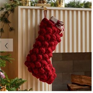 NWT Set of 5 West Elm chunky bauble knit Christmas stockings.